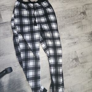 Black and White Plaid Joggers